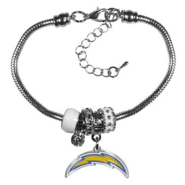 Imagem de Siskiyou Sports NFL Bracelete feminino com contas europeias, Pulseira com contas europeias, Cor do time, One Size