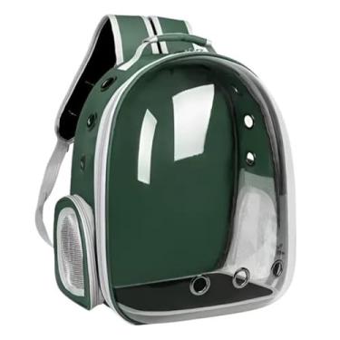 Imagem de Kirk Mochila de Transporte Pet (Bolsa Astronauta) Visão Panorâmica, Ventilação 360°, Acrílico Transparente, para Cães e Gatos até 6kg, Alças Acolchoadas e Viagem Segura (Verde)