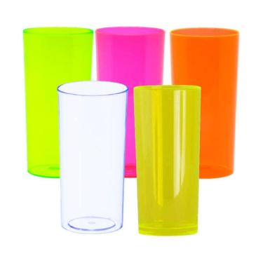 Imagem de Copo Neon Long Dring 320 Ml Acrílico Kit Com 100 Unidades