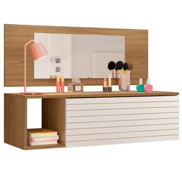 Imagem de Penteadeira Suspensa Com Espelho 8400 Nature Branco PLLA