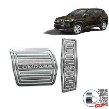 Imagem de Pedaleira Automático Aço Inox Jeep Compass 2022 Prata
