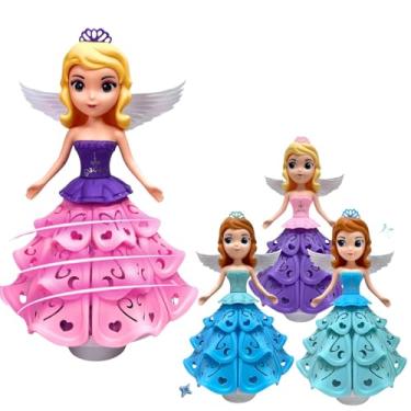 Imagem de Boneca Princesa Mágica com Luzes de LED Coloridas e Música – Brinquedo Infantil Divertido que Anda, Gira e Dança (Cores Variadas)