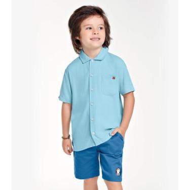 Imagem de Bermuda Infantil Em Sarja Trick Nick Azul, 4, Azul