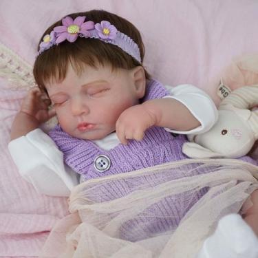 Imagem de Boneca Bebê Reborn Brastoy Realista Silicone 48cm Conjunto de Roupa Ch