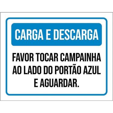 Imagem de Placa Sinalização - Carga Descarga Tocar Campainha 36X46