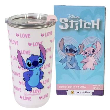 Imagem de Copo Térmico Sky Inox 500Ml Stitch Love - Zona Criativa