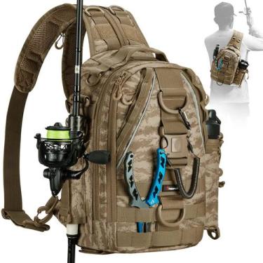 Imagem de Mochila de equipamento de pesca Piscifun Travel X Khaki Camouflage