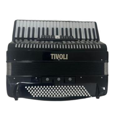 Imagem de Acordeon Tivoli Preto - 41 Teclas 180 Baixos 3 Vozes Profissional – Estojo + Alças + Correia – Som Italiano Premium