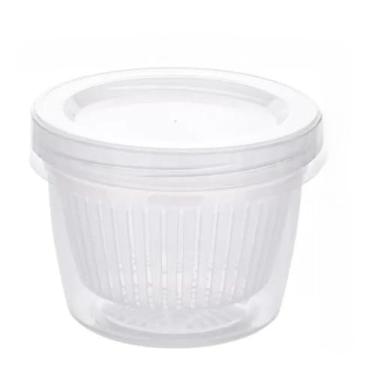 Imagem de Organizador de Alimentos com Tampa Transparente - Material Livre de BPA, Conservação Otimizada e Design para Geladeira (Sem dividorias Redondo)