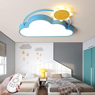 Imagem de Luminária de teto moderna LED Luz de teto regulável Sala de estar Quarto infantil Luzes decorativas Abajur de acrílico Luz pendente com controle remoto Desenho animado Quarto Escritório Corr