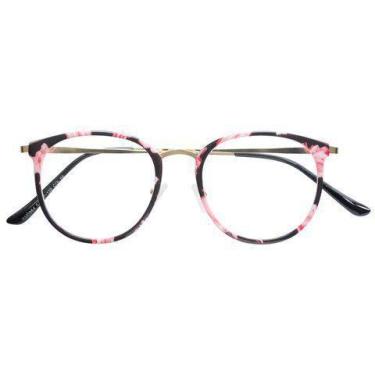 Imagem de Armação Óculos de Grau Feminina Redondo Jade Floral - Palas EyeWear