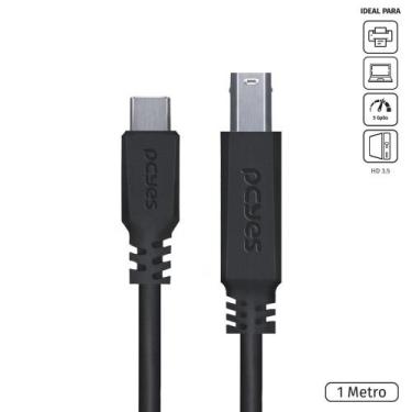 Imagem de Cabo para Impressora USB Tipo C para USB B 3.0 1 Metro Preto - P3UCBP-