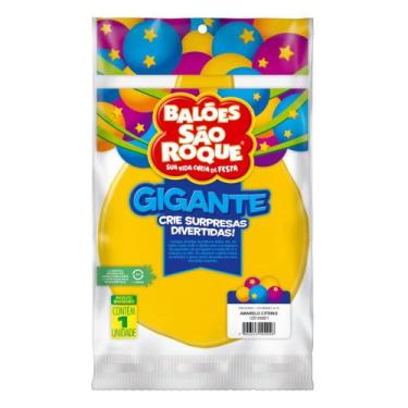 Imagem de Balão Bexiga São Roque Liso Gigante Amarelo Citrino 125105801