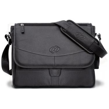 Imagem de Bolsa Maleta de Couro Masculina para Laptop, MICHAEL SANTORO DESIGN, Preto