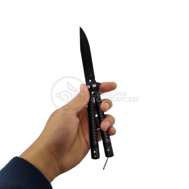 Imagem de Canivete Knife Black Butterfly Com Fio Manobras Preta Borboleta Dobrável De Aço Inoxidável