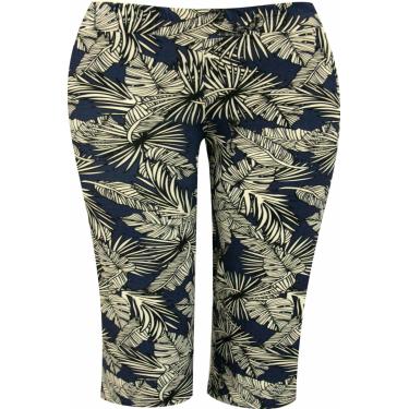 Imagem de Calça Pau a Pique Pantacourt Estampada Azul Marinho