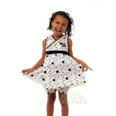 Imagem de Vestido Bebê Infantil Santos com Shorts e Tiara Oficial