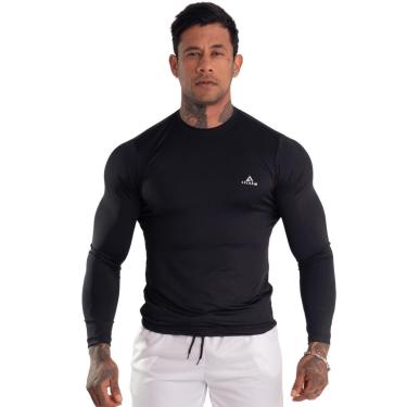 Imagem de Camisa Térmica Masculina Manga Longa Ideal Para Corrida Academia E Proteção UV-Masculino