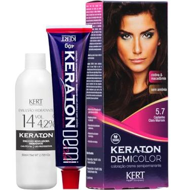 Imagem de Keraton, Coloração, Demi Color, 40 g + 80ml, Nº 5.7 Castanho Claro Marrom