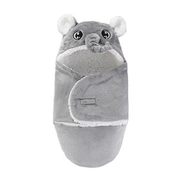 Imagem de TTETTZ Recém-nascido Swaddle Wraps Wrap Hat Bebês Cobertor Infantil Máquina de Lavar Quente Pijama Cobertor de Dormir Roupão de Banho Infantil com Capuz, Cinza 70cm