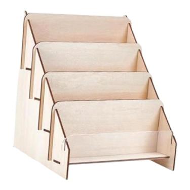 Imagem de Baoblaze Suporte de madeira para cartões, organizador e porta-cartões, espesso, portátil, para homens e mulheres, organizador de joias de madeira para cômoda