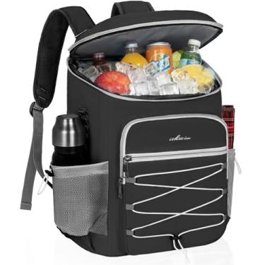 Imagem de Mochila térmica portátil, isolada à prova de vazamento, para 33 latas (330 ml), leve e térmica para piquenique, churrasco, acampamento, almoço, praia e caminhadas, para homens e mulheres