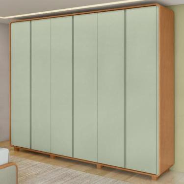 Imagem de GuardaRoupa Casal 100 MDF 6 Pts Easy Like Amendoa Clean - Grupo Lopas