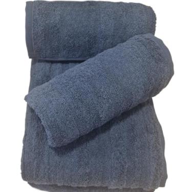 Imagem de Kit Toalha, Kit com 03 Toalha de Banho Grande E Grossa(Volume Extra) Azul Marinho Ou Branca Ou Cinza Ou Grafite(Azul (3 Toalhas de Banho))
