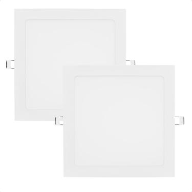 Imagem de Kit 2 Painel de Led Quadrado Embutir 12W Bivolt Taschibra 4000K Neutro