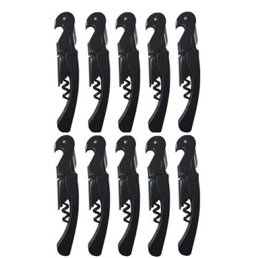 Imagem de Abridor de vinho saca-rolhas profissional para garçom, dobradiças de aço inoxidável, chave de vinho e chave de corte de folha serrilhada dobrável para garçons de restaurante, sommelier, bartenders