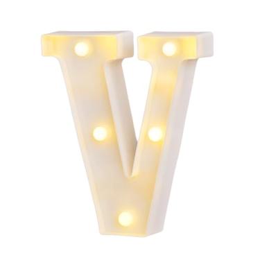Imagem de Letras para letreiro de LED, letreiro para casamento, festa de aniversário, decoração de Natal, luz noturna e alfabeto de bar em casa (V)