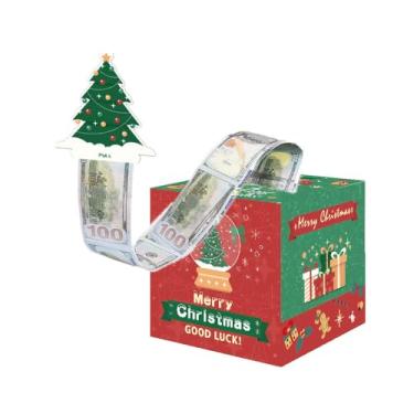 Imagem de Caixa de presente surpresa para árvore de Natal com cartão e 50 unidades de sacos transparentes