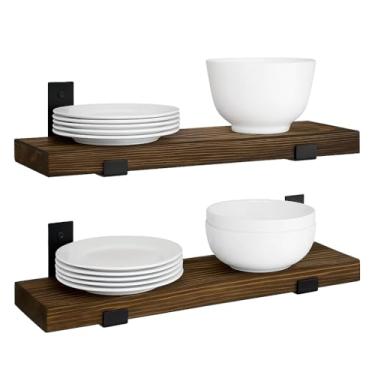 Imagem de Kit 4 Prateleira Industrial Com Mão francesa de ferro invertida Nicho Decoração rustica(2,Envelhecida)