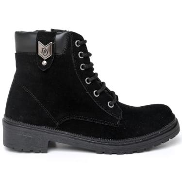 Imagem de Bota Coturno Feminina Tratorada Flatform Couro Sintético Camurça Modelo Outono Inverno Casual, Polo Blu, Ref.: BOTA2026, Cor: Preto (1, Preto, Normal, BR, Adulto, Numérico, 39)