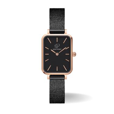 Imagem de Relógio Feminino Quadrado Preto Rosê Vermont Full Black minimalista New Port
