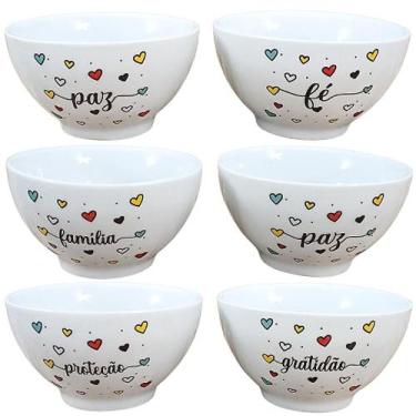 Imagem de Kit 6 Tigelas Cumbucas para Servir Sopa e Açaí 500ml - Porcelana de Al