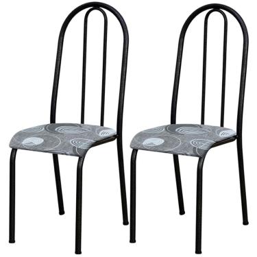 Imagem de Kit 02 Cadeiras Tubular America 056 Cromo Preto ARTEF