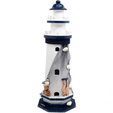 Imagem de Enfeite Farol Marítimo Decoração Casa Náutica Mar Praia 50cm - Gici De