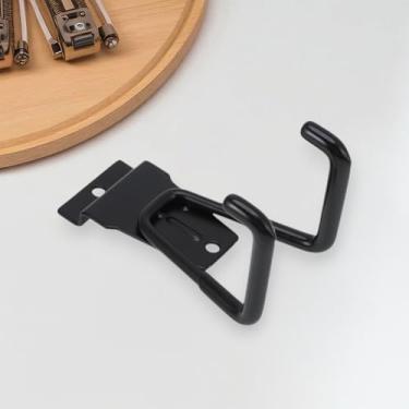 Imagem de 1 gancho de armazenamento de garagem pequeno quadrado para placa de canal aço carbono ferro preto 11,3 x 7 x 6,5 cm