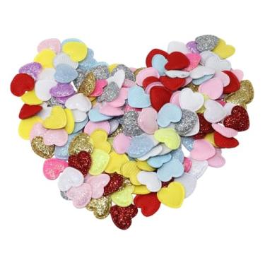 Imagem de 180 peças adesivos decorativos em forma de coração com glitter, colorido, costurado, cola, apliques de coração acolchoados, acessórios de decoração para roupas, mochilas, grampos de cabelo, chapéus