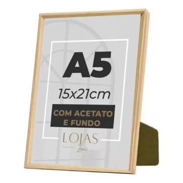 Imagem de Porta Retrato 1 unidade 15x21 Apoio Mesa Ccom Gravata apoio de mesa Moldura Quadro Foto 4 cores (Madeira Clara)