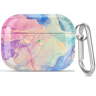 Imagem de Olytop Capa para AirPods Pro 3ª geração 2025, linda estampa de mármore Air pods Pro, 3ª geração, proteção de pele rígida, feminina, com chaveiro para Apple iPod Pro 3 geração, mármore violeta