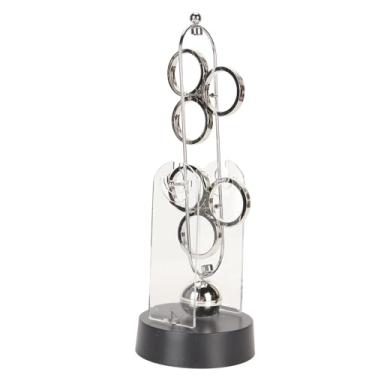 Imagem de Sunicon Perpetual Motion, exclusivo criativo duplo golfinho timoneiro Swinger movimento perpétuo balanço bola equilíbrio brinquedo de mesa de física para escritório escolar em casa