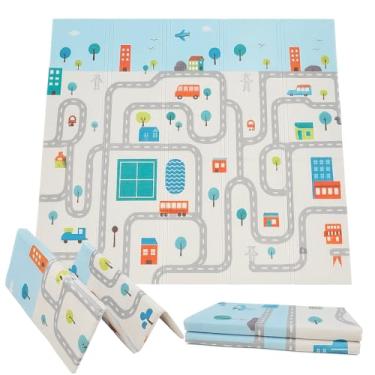 Imagem de Tapete De Atividades Bebê, Tapete Infantil Dobravel, Antiderrapante, Térmico, Impermeável, Dupla Face, Espuma 8mm, 150x180cm, com Bolsa de Transporte