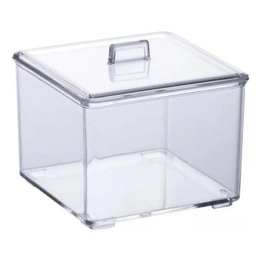 Imagem de 2X Porta Cotonete E Algodão Organizador Em Acrílico Luxo Cor