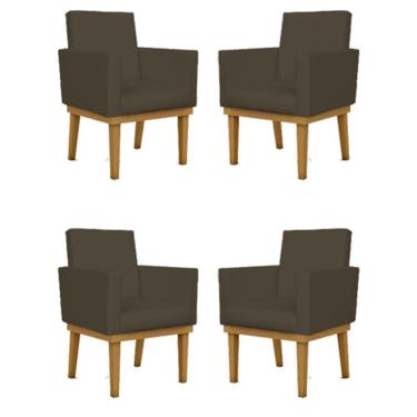 Imagem de Kit 04 Poltronas Reforçada Courino Balaqui marrom