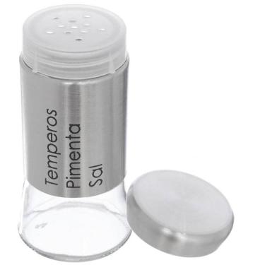 Imagem de Saleiro E Pimenteiro De Mesa 140Ml Vidro/Inox