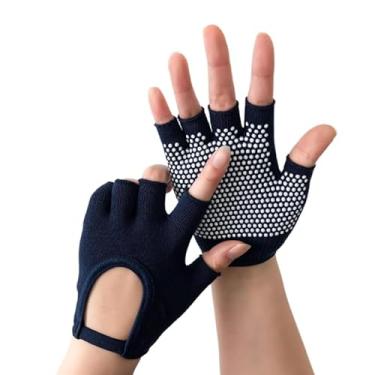 Imagem de Luvas de ioga para mulheres, luvas antiderrapantes de pilates de meio dedo para academia, exercícios, treino e musculação