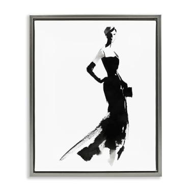 Imagem de Stupell Industries Runway Reverie Fashion Model Gold Framed Floater Canvas Wall Art, design por Svetlana Aleynikova, 89 x 63 cm