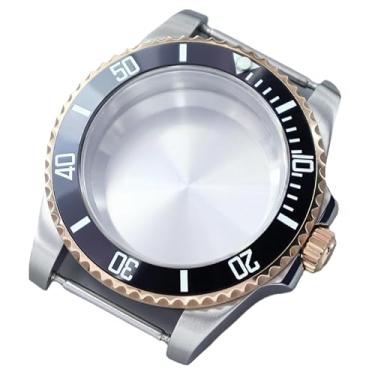 Imagem de FEIYASHI Caixa de relógio de mergulho masculina de aço em dois tons de 40 mm, bisel de cerâmica preta para movimento NH35/NH36 Miyota8215 8205 2824, Tampa inferior sólida 2, For NH35 34 36 38 Movement